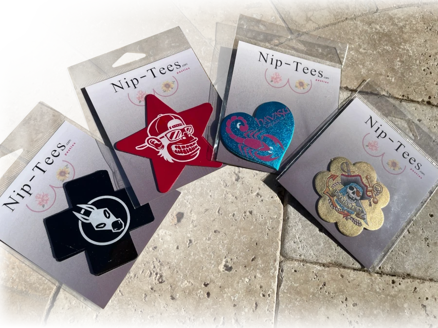 Collage of custom Niptees orders and packaging