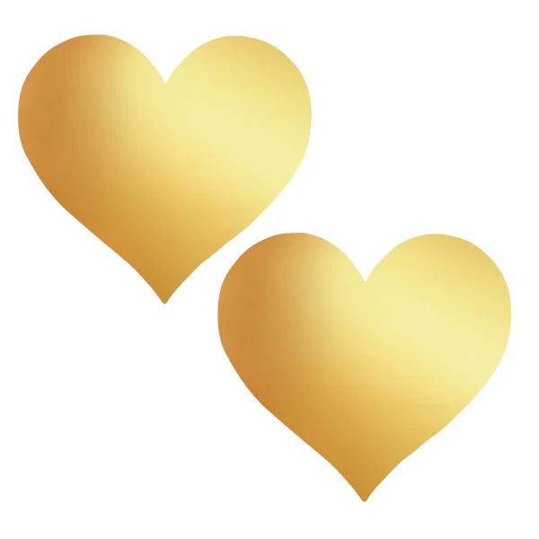 Metallic Heart PastiesGold Small