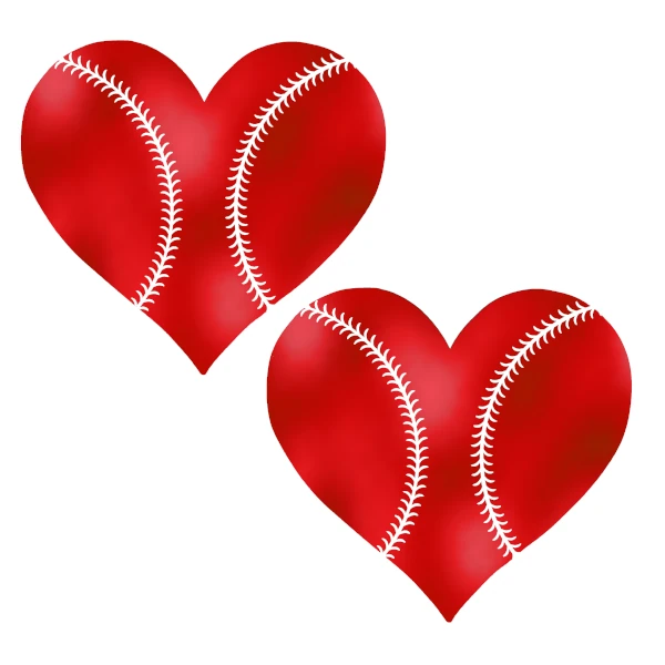 Baseball Heart PastiesRed Small