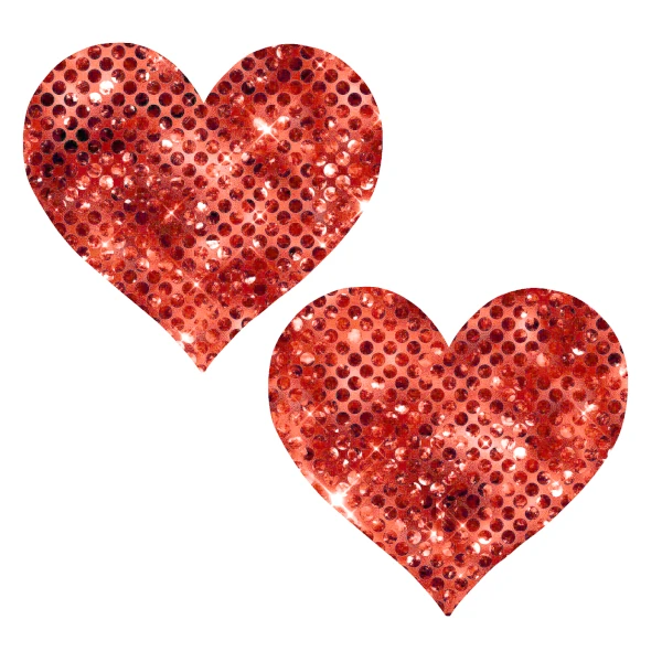 Confetti Sequin Heart PastiesRed Small
